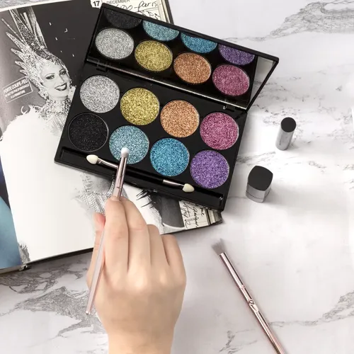 Paleta De Glitter 8 Tonos Compacto Con Espejo Xulu Z487