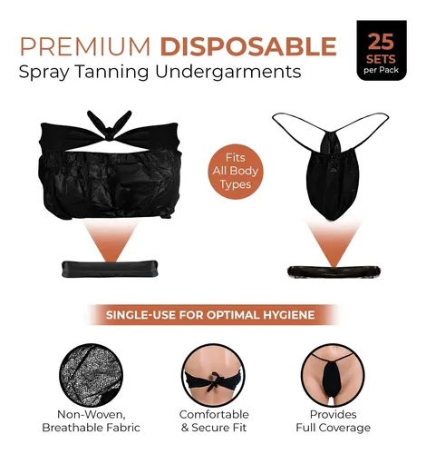 Ropa Interior Desechable Bronze Tan Spray, 25 Juegos