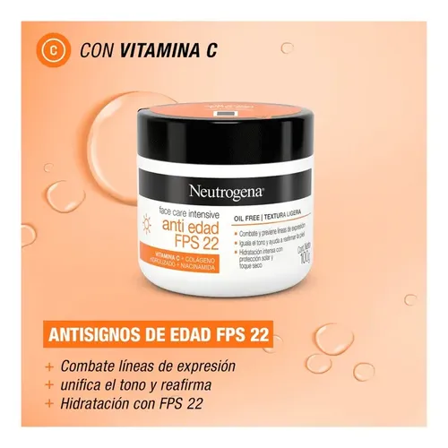 Neutrogena Face Care Anti Edad Fps 22 Crema Vitamina C 100g