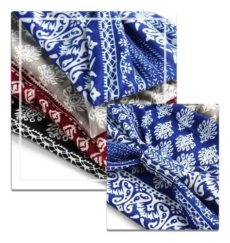 4 Piezas Diadema Mujer, Bohemias Estampado Cintas De Pelo