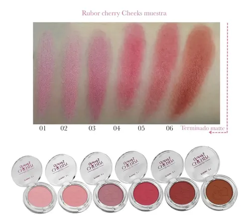 Rubor Individual Cherry Cheeks Compacto Pink 21 Tono Del Maquillaje T4