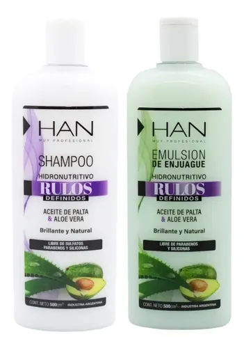 Combo Shampoo Y Acondicionador Rulos Definidos Han 500ml