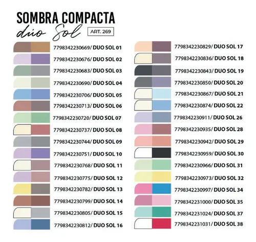 Sombra De Ojos Compacta Duo Sol Katalia Color 02-violeta