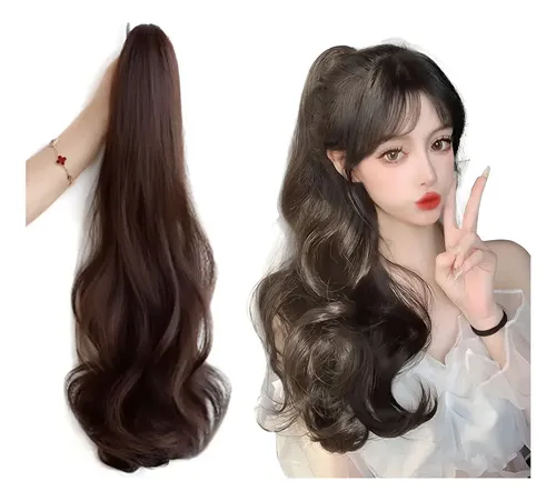 Extensiones De Cabello Natural Con Clips Y Coleta Postiza