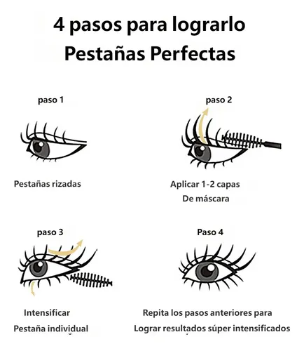 Mascara De Pestañas Rimel 2+1 Doble Efecto Alargador Curvado
