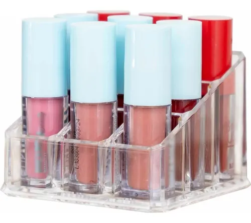 Organizador Acrílico Multiusos Para Lápices Labiales Pincel Color Transparente