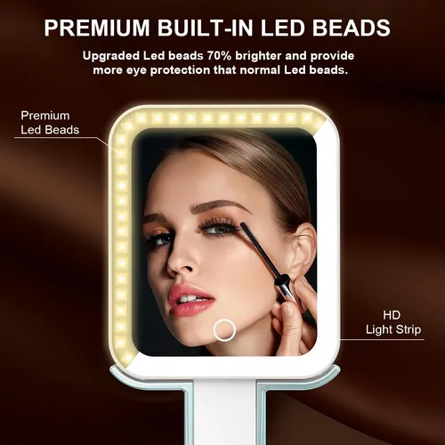 Espejo De Maquillaje Mocado De Viaje Con Aumento 10x/1x Y Lu