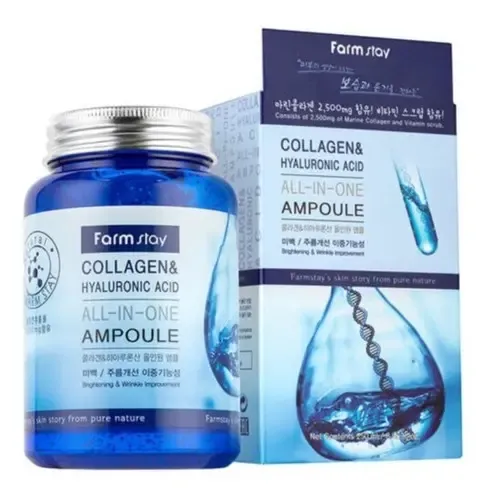 Farm Stay Collagen & Hyaluronic Acid All In One Ampoule Momento De Aplicación Día/noche Tipo De Piel Toda