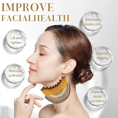 Set Gua Sha Y Cepillo Facial Metalizado Para Masaje