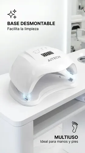 Cabina Uñas Lampara Uv Led Secado Rapido Uniforme Sensor Cabina Profesional Desmontable Gel Semipermanente Esmalte Manos Pies Rapido Uniforme Manicure Pedicure Salon Casa Proximidad