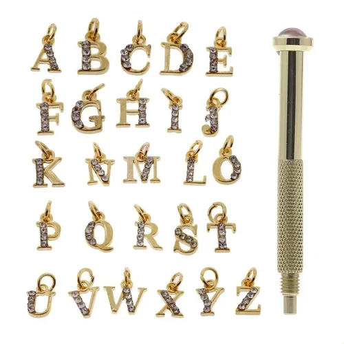 Piercing Colgante Con Forma De Letra De Aleación Para Uñas