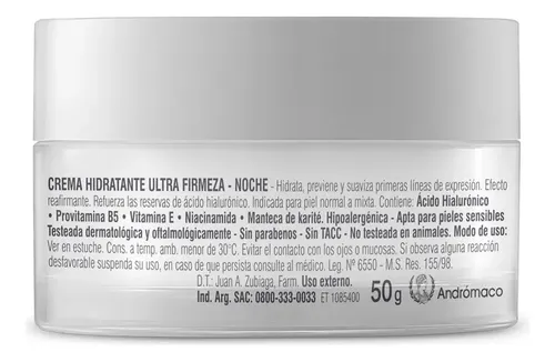 Crema Dermaglos Ultra Firmeza Hidratante De Noche 50g