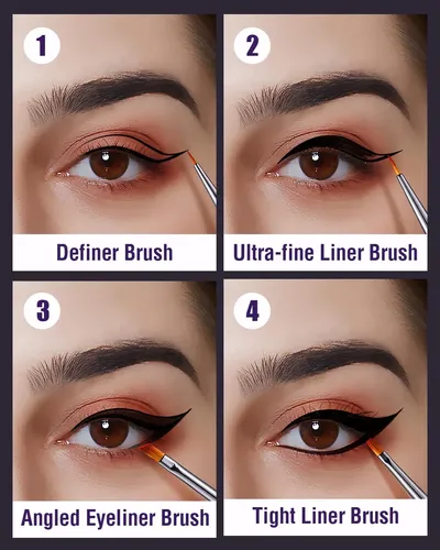 Set De Brochas De Maquillaje Eigshow Pincel Delineador Para