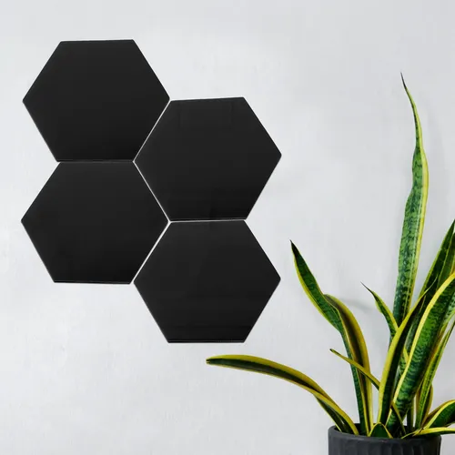 12 Piezas De Espejo De Pared Acrílico En Forma Hexagonal