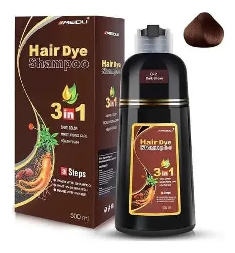 Shampoo Instantáneo Tintura Para El Cabello 3 En 1
