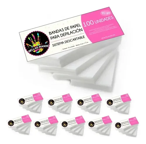 10 Bandas Depilatorias Descartables Prof. X100 Bellas Manos