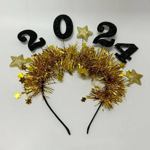 Diadema De Feliz Año Nuevo 2024, Accesorio Para El Oro