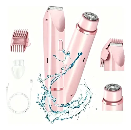 Depiladora Eléctrica Recargable 2 En 1 Para Mujer Rosa