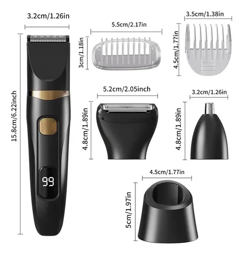 Depiladora Facial Eléctrica 3 En 1 Recargable Negro