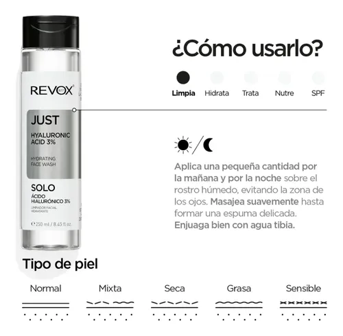 Revox B77 Just Hyaluronic Acid 3% Limpiador Hidratante 250ml