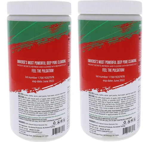Mascarilla De Arcilla Bentonita Mayan Magic Mud 64 Oz 2 Pzs