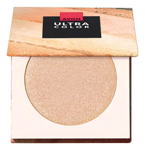 Polvo compacto iluminador facial Avon Ultra Color Champagne Gold
