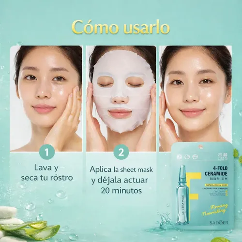 Mascarilla Facial Coreana Con Ceramidas Antiage