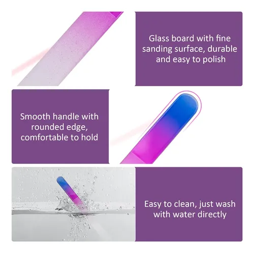 Eaone Lima De Vidrio Cristal Con Estuche 3 Pack
