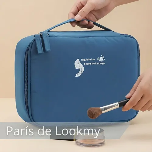 Neceser De Viaje Cosméticos maquillaje con divisiones Lookmy | Organizador maquillaje | Portacosmético Bolso Baño | Necessaire Lavable E Impermeable Para Valija Y Cartera Mujer | Neceser Valija Regalo