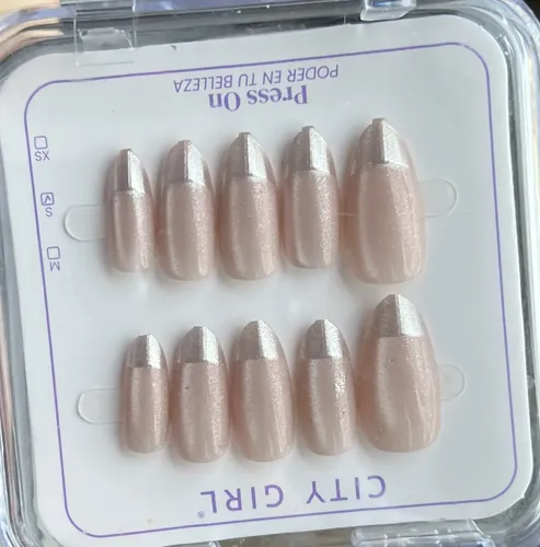 Uñas Postizas Press On Francesita Almendra