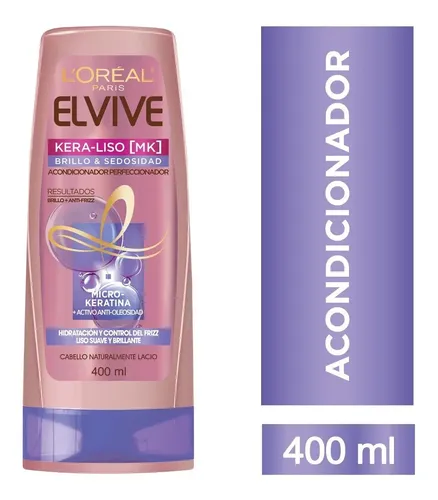 Acondicionador Kera Liso Brillo Elvive L’Oréal 400ml