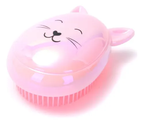 Cepillo Desenredante De Cabello Unicornio Gatito Holografico
