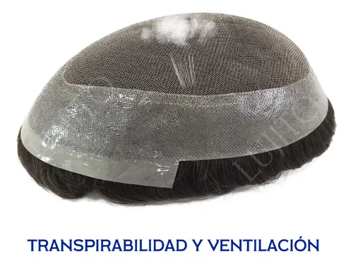 Prótesis Capilar Cabello 100% Humano 1b Natural Con Canas