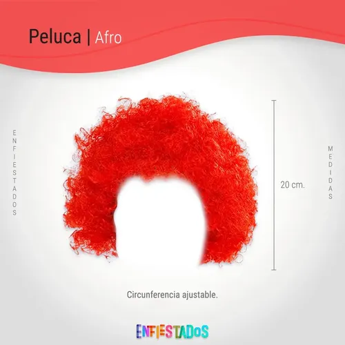 Peluca Super Afro Ondulado Enfiestados Cotillón