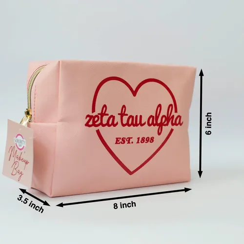 Bolsa De Maquillaje Sorority Shop Phi Mu De Piel Sintética M