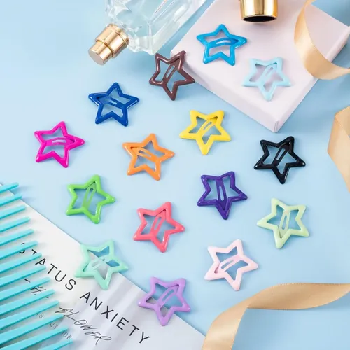 200 Pinzas De Pelo Con Forma De Estrella De Colores Para Niñ