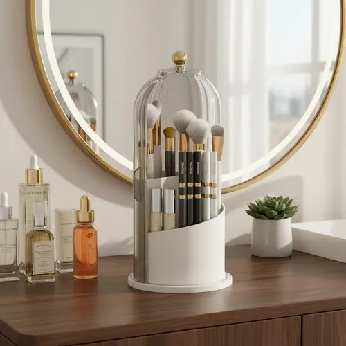 Organizador Giratorio De Brochas Maquillaje Y Skin Care