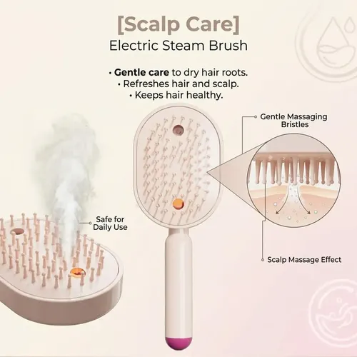 Cepillo De Vapor Recargable Para Cabello Con Spray ;