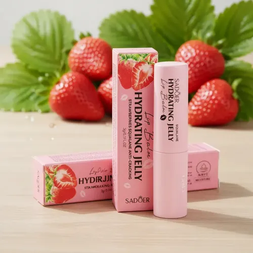 Balsamo Labial Frutilla Escualano Brillo Antigrietas Sadoer
