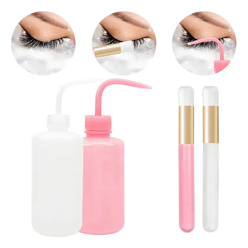 Set De Cepillos De Champú Para Pestañas Mekupeu Con Botella