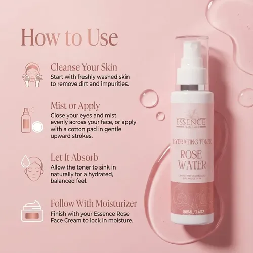 Tónico Hidratante Essence Skin Care Con Agua De Rosas 6.25