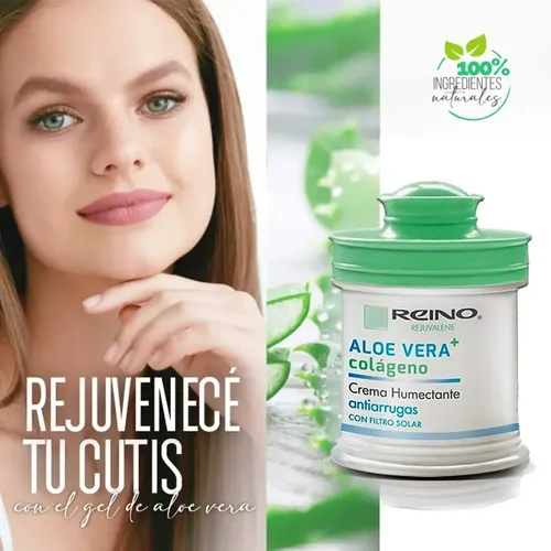 Crema Humectante Antiarrugas Reino con Aloe Vera y Protección Solar para Todo Tipo de Piel
