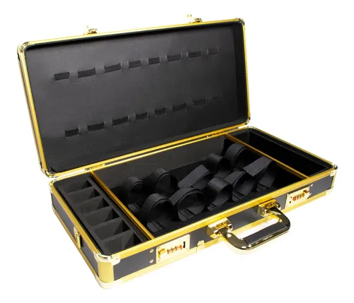 Everest Maletín Organizador Barbería Peluquería Grande Color Negro Y Dorado