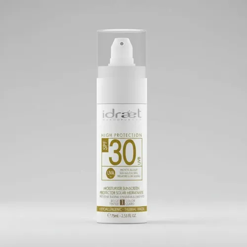 Protector Solar Facial Spf30 Color Claro Tono 1 Beige Idraet