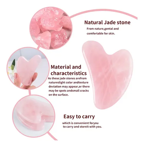 Rascador Facial Rose Massager Gua Jade Sha Tool Natural