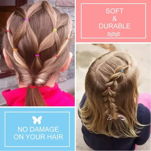 2000 Minibandas Elásticas Para El Cabello, Multicolor, Para
