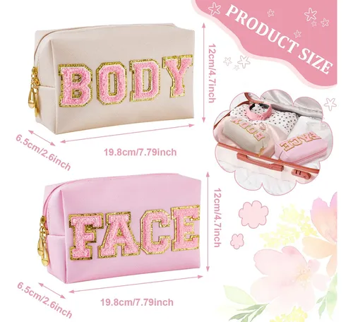 Neceser De Maquillaje Patelai Preppy Con Parche, Cuero Pu Im