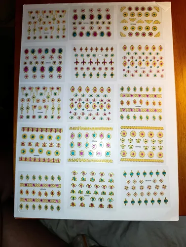 90 Stickers Para Uñas Dorados Y Plateados