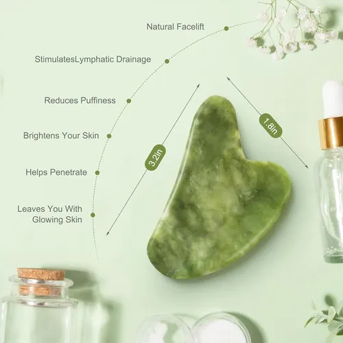 Set De Masaje Gua Sha Airogym De Jade Natural – 2 Piezas