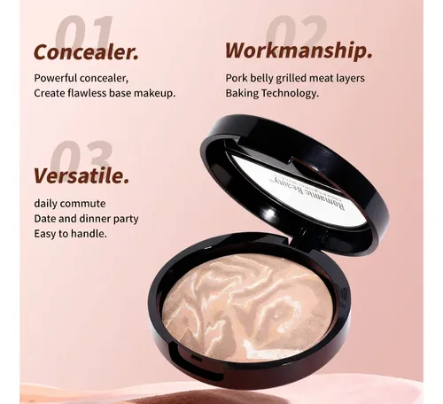 Polvo Compacto Traslúcido Romantic Beauty Base Maquillaje